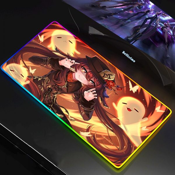 RGB LED Gaming Mouse Pad Mousepad Cool Mause Pad Keyboard Desk Carpet Game Rubber No slip 4 - Anime Mousepads