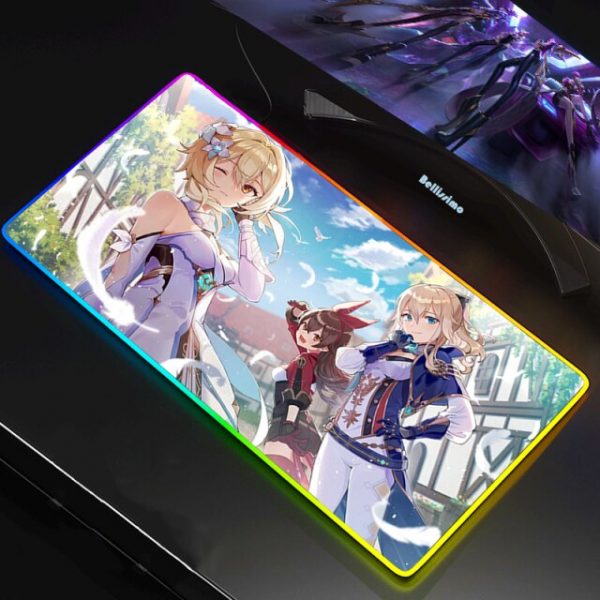 RGB LED Gaming Mouse Pad Mousepad Cool Mause Pad Keyboard Desk Carpet Game Rubber No - Anime Mousepads