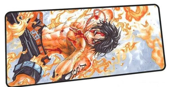 Firefist Ace on Fire mousepad 5 / Size 600x300x2mm Official Anime Mousepads Merch