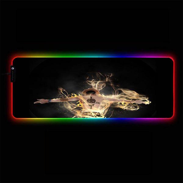 One Piece - Ace Flames - RGB Mouse Pad 350x250x3mm Official Anime Mousepad Merch