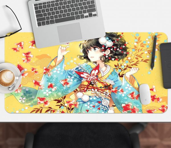 3D Flower Season Girl 3927 Anime Desk Mat YYA1215