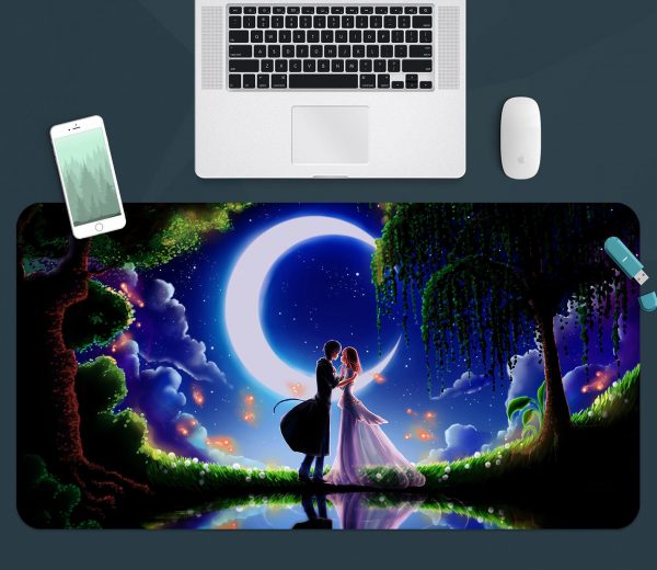 3D Moonlight Couple 3762 Anime Desk Mat YYA1215