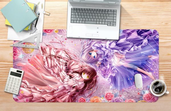 3D Flower Season Girl 3757 Anime Desk Mat YYA1215