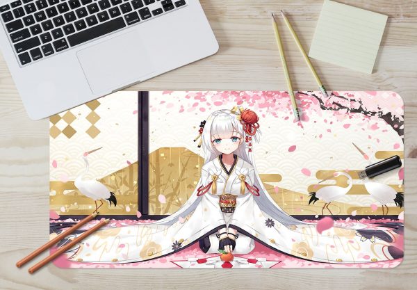 3D Flower Season Girl 3937 Anime Desk Mat YYA1215