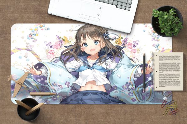 3D Flower Season Girl 3930 Anime Desk Mat YYA1215