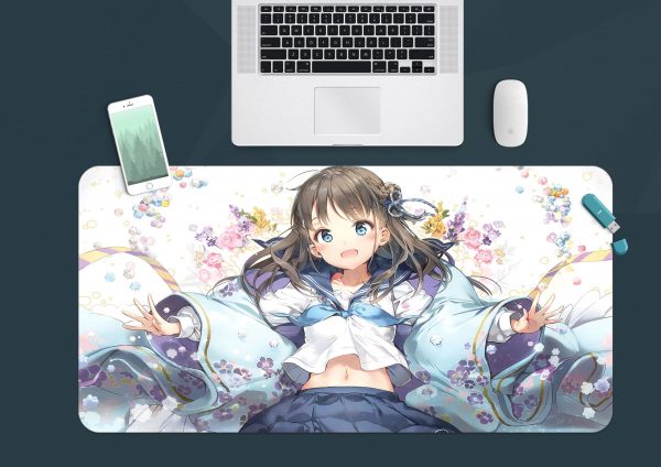 3D Flower Season Girl 3930 Anime Desk Mat YYA1215