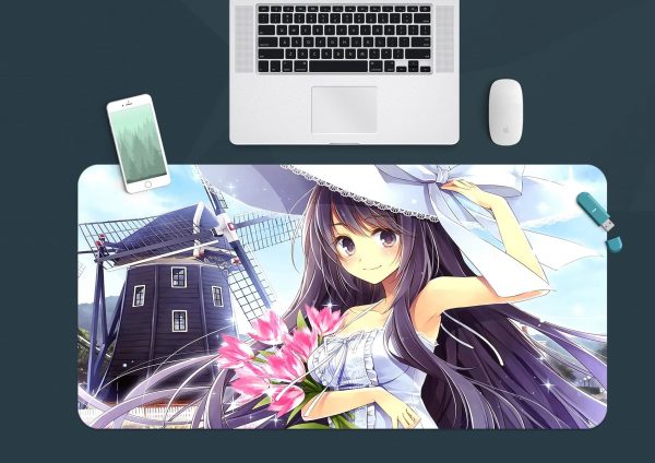 3D Flower Season Girl 3926 Anime Desk Mat YYA1215