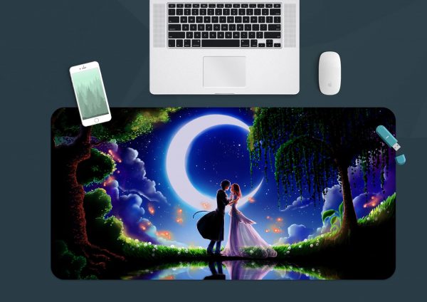 3D Moonlight Couple 3762 Anime Desk Mat YYA1215